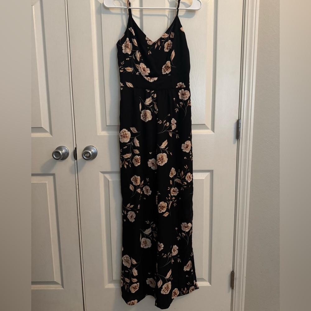 Floral Black Jumpsuit